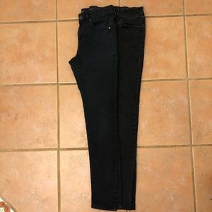 2 Pairs of Faded Black Skinny Jeans SZ. 7